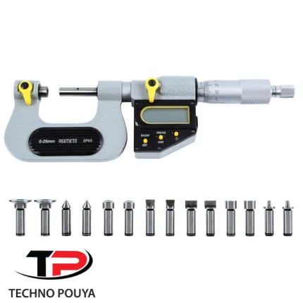 میکرومتر یونیورسال دیجیتال آسیمتو مدل 0-01-146 | اندازه‌گیری حرفه‌ای با فک تعویضی